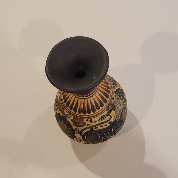 Corinthian Greek Handmade Vase Reproduction Clay Signed - Picture 4 of 9